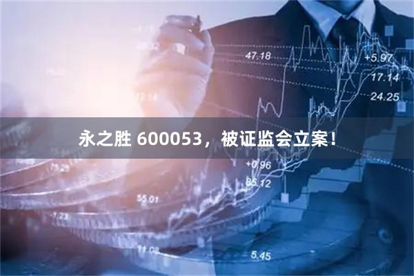 永之胜 600053，被证监会立案！